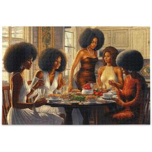 Puzzles for Adults 1000 Piece African American Black Women Dinner Jigsaw Puzzles Kids Game Toys Gift Home Decor 202b2289