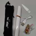 gurelax Eyebrow Hair Remover, Electric Eyebrow Trimmer for Women,Face and Eye Epilator with LED Light for Women Rechargeable with 2 x Replacement Heads (White)