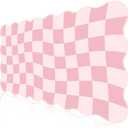 L-SPOUTTO Pink Mouse Pad,Geometric Desk Mat XXL Large Scalloped Gaming Mousepad,35.4x15.7in Non-Slip Rubber Base Keyboard Pad Waterproof Desktop Mat for Laptop Computer Game Home Office-Checkered