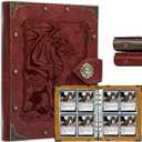 DUROTAN Trading Card Binder-4 Pocket Can Hold 240 Cards Portable Card Games Display Storage Cases is Gifts for Boys and Girls (2-DragonKing-Red)