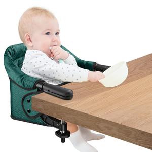 Hook On Chair, Portable Table High Chair, Folding Compact Baby Seat with Storage Bag for Indoor/Outdoor(Green)