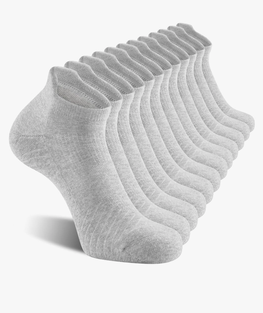 FITRELL 6 Pack Men's Athletic Running Ankle Socks Cushioned Wicking Anti-Blister Breathable Low Cut Tab Sport Socks Medium