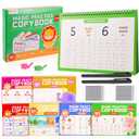 6 Pack Large Grooved Handwriting Copybooks,10.2 x 7.4 In Magic Writing Practice Workbooks with Pens,Reusable Alphabet,Numbers Tracing Books for Kids 3-8,Kindergarten Preschool Learning Activities