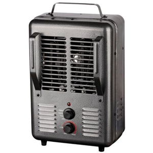 Electric Portable Milkhouse Style Utility Space Heater with Adjustable Thermostat, Overheat Protection, and Safety Tip-Over Switch, Ideal for Garage or Greenhouse, 1,500W, CZ798 (Black)
