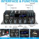 Romicta Stereo Audio Amplifier, 2.0 CH Mini Home Audio Bluetooth 5.0 Stereo Receivers with 400W, FM, AUX, USB, Microphone Input, 12V 5A Power Supply, Power Amplifier for Car Home Bar Party