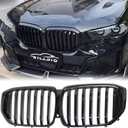 G05 Grill - Black Kidney Grille Compatible With 2024-IN BMW X5 G05 ABS Single Slat Gloss Black Grille