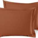 Nestl Soft Pillow Shams Set of 2 - Double Brushed Microfiber Pillow Covers - Hotel Style Premium Bed Pillow Cases, with 1.5 Decorative Flange, Standard 20"x26" - Rust