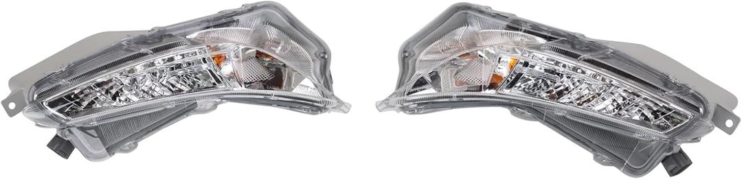 TRQ 2 Piece Driver & Passenger Side Front Turn Signal Light Assembly Set Compatible with 2015-2017 Toyota Camry XLE XSE Hybrid XLE TO2530154 TO2531154