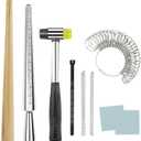 Ring Sizer Mandrel Ring Making Tool Ring Shaper Tool Fix Bent Rings Metal Size Measuring Repair Kit with Jewelry Mallet
