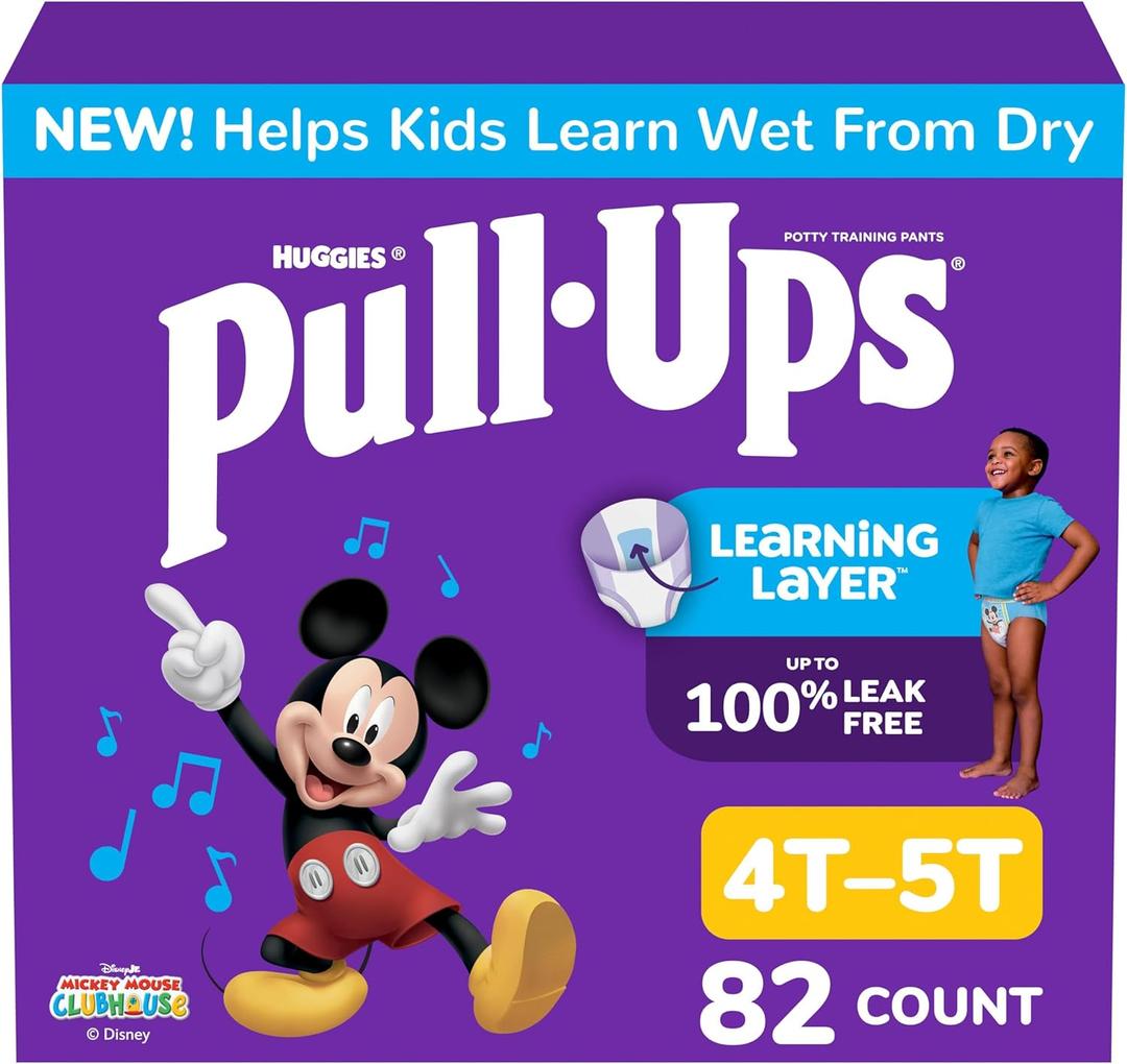 Pull-Ups Boys' Potty Training Pants, Size 4T-5T Training Underwear (38-50 lbs), 82 Count