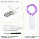 12 Pack Fairy Lights Battery Operated String Light7FT 20LED Waterproof Silver Wire Christmas Lights Outdoor,Firefly Mini Light for Bedroom Party Birthday Wedding Indoor Decorations Home Decor (Purple)