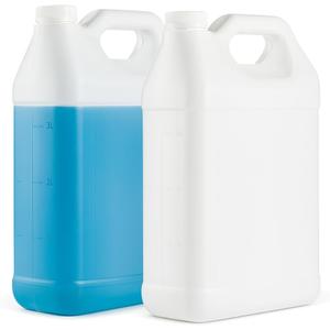 kitchentoolz Empty Gallon Jugs with Caps - Plastic F-Style HDPE Container with Secure Seal Lid - Liquid Storage, Oil & Water Transport Reusable Bottle - Pack of 2