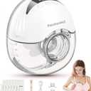 Wearable Breast Pump Hands Free, Electric Breastfeeding Pump with Massage Model& 12 Levels Adjustable Suction, Low Noise Painless Pumps with 24mm Flanges