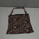 Women's Y2K Mesh Crop Halter Tank Top Sexy Backless Leopard Cheetah Print Cute Going Out Tops for Women Trendy XS
