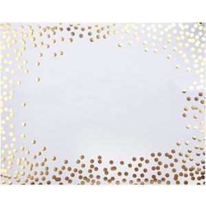 45 Pieces Gold Foil Paper Placemats White and Golden Dots Place Mats Disposable Decorative Paper Table Mats Rectangle Party Placemats for Birthday Wedding Baby Shower Party Dining Decor