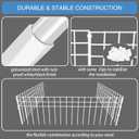 32x10-inch No Dig Animal Barrier Fence, 10 Pack White Dig Protective Fence with 1.5 inch Spike spacing, Dog/Rabbit/Groundhog Underground Defence, for Outdoor Garden Patio