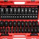 DISEN 26 Pcs Metric 1/2" Impact Socket Set