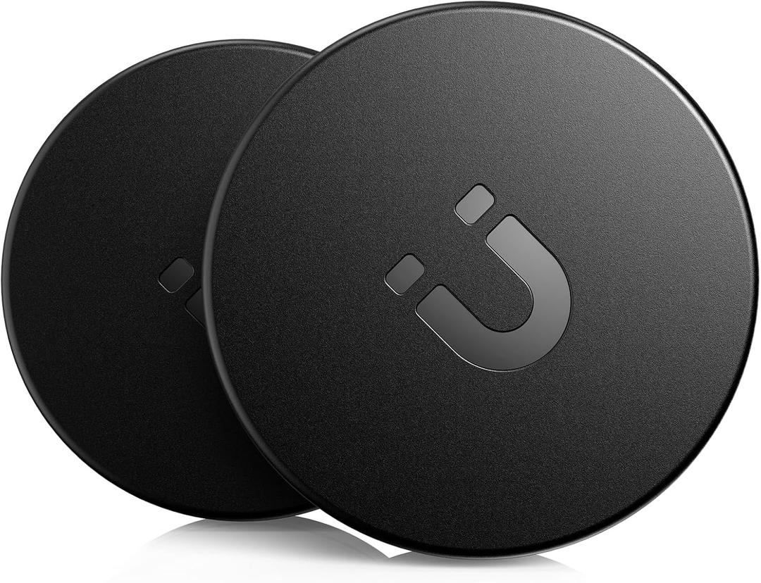 2 Pack Ultra Magnetic AirTag Holder(1st&2nd generation) | Waterproof | Shatterproof | Minimalist Design | Compatible with AirTag, Extra 3M Tape for Optional Mounting, Magnet AirTag Case for Car -Black (Mid-nite BLK)