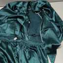 ZUEVI Men's Satin Silky Pajamas set Classic Silk like Sleepwear Set Button-Down Loungwear Two-Piece Pj Sets XXL