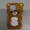 IAIYOXI Soft Silicone Bear Case for iPhone 14 Pro, Cute 3D Cartoon Teddy Bear Designed, Protective Lovely Fun Adorable Fashion Phone Case, Kawaii Cover for Women Girls Kids, Brown