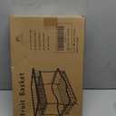 Large 2 Tier Fruit Basket for Kitchen Counter with 2 Banana Hangers, Metal Fruit Bowl with Protection Mats for Vegetable Bread Snack, Countertop Organizer  Black, 14.5" W x 9.5" D