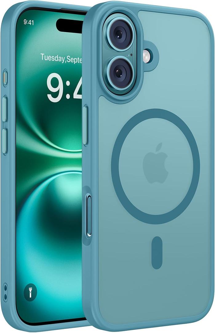 Miracase Magnetic Series for iPhone 16 Case [Compatible with MagSafe] Military-Grade Protection, Anti-Fingerprint, Slim Phone Case for iPhone 16 6.1 inch - Teal