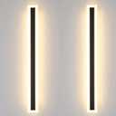 Pack of 1 Outdoor Wall Lights 32inch 24W IP65 Frosted Acrylic LED Modern Wall Lamp Fixture Rectangular Black Wall Lights Suitable for Bathroom Balcony Porch Courtyard