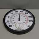 Indoor Outdoor Thermometer Large Numbers Wall Thermometer Hygrometer Waterproof Does not Require Battery 10 inch Wireless Hanging Hygrometer Garden Decoration (Black)