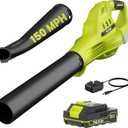 Leaf Blower Cordless, 20V Electric Leaf Blower Cordless with Battery and Charger- 150MPH 3 Speeds 17000RPM Lightweight Battery Leaf Blowers for Lawn Care, Patio Yard Car Leaves and Grass