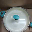 GreenPan Rio Healthy Ceramic Nonstick 5QT Saute Pan Jumbo Cooker with Helper Handle and Lid, PFAS-Free, Dishwasher Safe, Turquoise