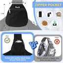 SlowTon Dog Carrier Sling - Thick Padded Shoulder Strap Adjustable Dog Carriers for Small Dogs, Puppy Carrier Purse for Pet Cat with Front Zipper Pocket Safety Belt Machine Washable Waterproof Black L