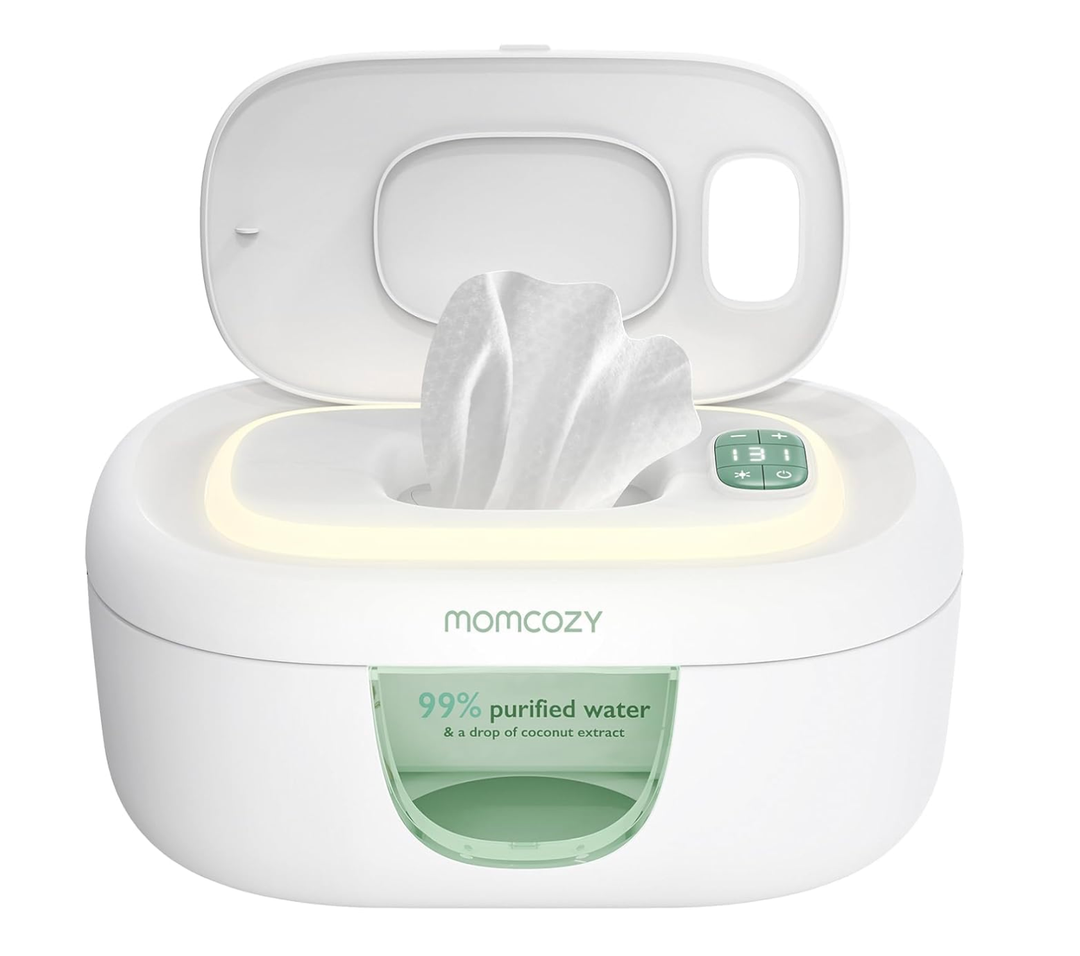 Momcozy Baby Wipe Warmer, Innovative Spring Design, Large Capacity Wipes Dispenser, Fast and Even Heating, 4 Modes of Temperature Heating Control, Diaper Wipe Warmer with Night Light