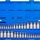 NEIKO 10288A Allen Hex Bit Socket Set, 32 Piece SAE and Metric Allen Socket Set, Allen Head Hex Key Socket Set Made with S2 Steel