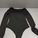 Women's Short Sleeve Thong Bodysuits Crew Neck Stretchy Body Suits Basic Outfit T Shirts Summer Tops 2026 (Black, M)