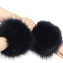 Barelove Women's Faux Fur Wrist Cuffs, Winter Warm Warmers for Halloween Christmas Party Costumes Gifts, Pack 2
