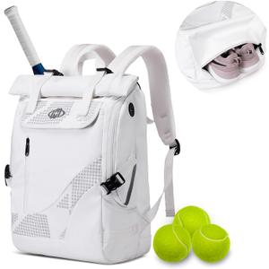 UMGG Tennis Bag Tennis Backpack for Women Men Holds 2 Rackets with Shoe Compartment, Large Pickleball Backpack Hold Tennis Racket, Pickleball Paddles, Badminton Racquet