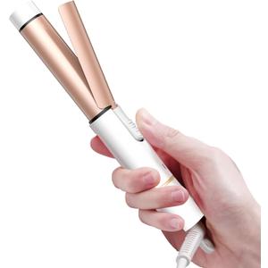 Mini Travel Curling Iron, European Travel Curling Iron Dual Voltage (100V-240V) Mini Size for Short Hair 1 inch, Portable Hair Curler with 30s Fast Heating Constant 180 for International (White)