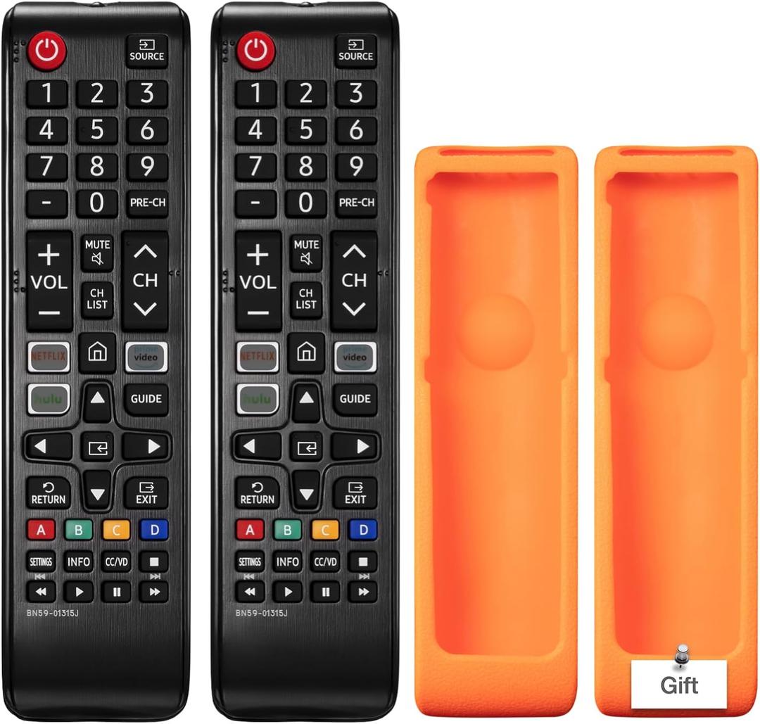 (Pack of 2) Universal Remote for All Samsung TV Remote BN59-01315J Replacement for All Samsung LCD LED HDTV 3D Smart TVs with Hulu Netflix PrimeVideo Buttons (2)
