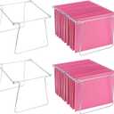 4 Pack Hanging File Folder Frames, Heavy Duty Steel Hanging File Organizer, File Cabinet Rails, Adjustable 11 to 17.4 Inches, Suitable for File Cabinets, Storage File Boxes