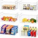 SUFAUY 6-Pack Under Shelf Basket Storage, Under Cabinet Paper Plate Dispenser Organizer Holds up to 22lbs for Pantry Closet, 10.6d x 16" w, White, No Tools Required