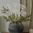 12 Pack Happy Retirement Centerpiece Sticks Officially Retired Table Flower Centerpieces Sticks No Work Zone Floral Decorations for Retirement Theme Birthday Party Centerpieces Supplies Silver