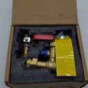 HYDRO MASTER Tankless Water Heater Service Valve Kit with Pressure Relief Valve 3/4-Inch IPS Isolator Clean Brass