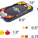 Gamie 2 in 1 Sports Table Games Mini Air Hockey Table for Kids, and Soccer Mini Games for Indoor Fun, Includes Pucks, Balls, and Strikers, Air Hockey Fits on Table or Floor for Adult and Kids