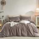 Duvet Cover Set 100% Washed Cotton Linen Feel Twin