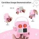 ABS Plastic Shells Carrying Case Compatible with Yoto Mini Player, Protective Cover Stand Up Carry Case for Mini Bluetooth Speaker (Pink)