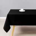 Wewoch Black Rectangle Tablecloth Water Resistant Washable Polyester Table Cloth for Dining,Kitchen, Parties Weddings and Outdoor Use 60 Inch by 84 Inch