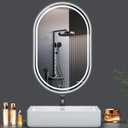 WISSMIELS Oval LED Bathroom Mirror 20"x28" LED Mirror with Frame Dimmable Brightness, Anti-Fog, Lighted-Bathroom-Mirror with Front Light and Backlit, Modern Wall Mounted Mirror for Decorative