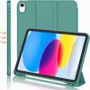 iMieet iPad (A16) Case 11th Gen/iPad 10th Generation Case [11-Inch 2025/10.9 Inch 2022] with Pencil Holder, Trifold Stand Smart Cover with Soft TPU Back,Auto Wake/Sleep(Forest Green)
