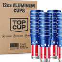 Top Cup Americana Cup | 12 oz Reusable Aluminum Party Cups 50 Count | Durable, Reusable & Recyclable, Made in USA, 12oz - 50pk