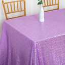 ShiDianYi Sequin Tablecloth Rectangle 50x72-Inch Lavender Table Cloths for Parties Rectangular Table Cover Overlay Light Purple Sequin Fabric Linens Birthday/Baby Shower/Tea Party Decor